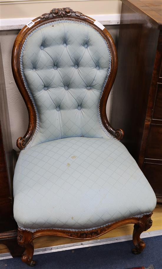 Two Victorian low nursing chairs
